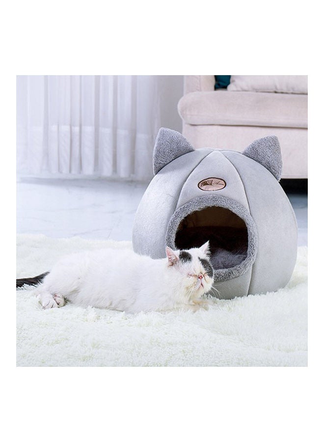 سرير على شكل كهف للحيوانات الأليفة رمادي L - Image 3